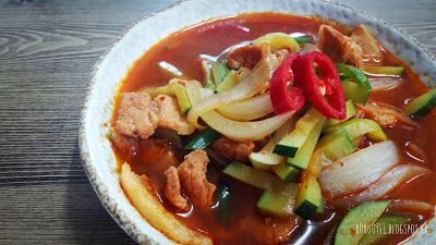 韓國辣醬櫛瓜豬肉湯고추장애호박돼지찌개