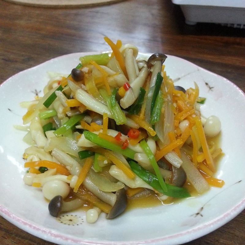 雙蔥炒雙菇