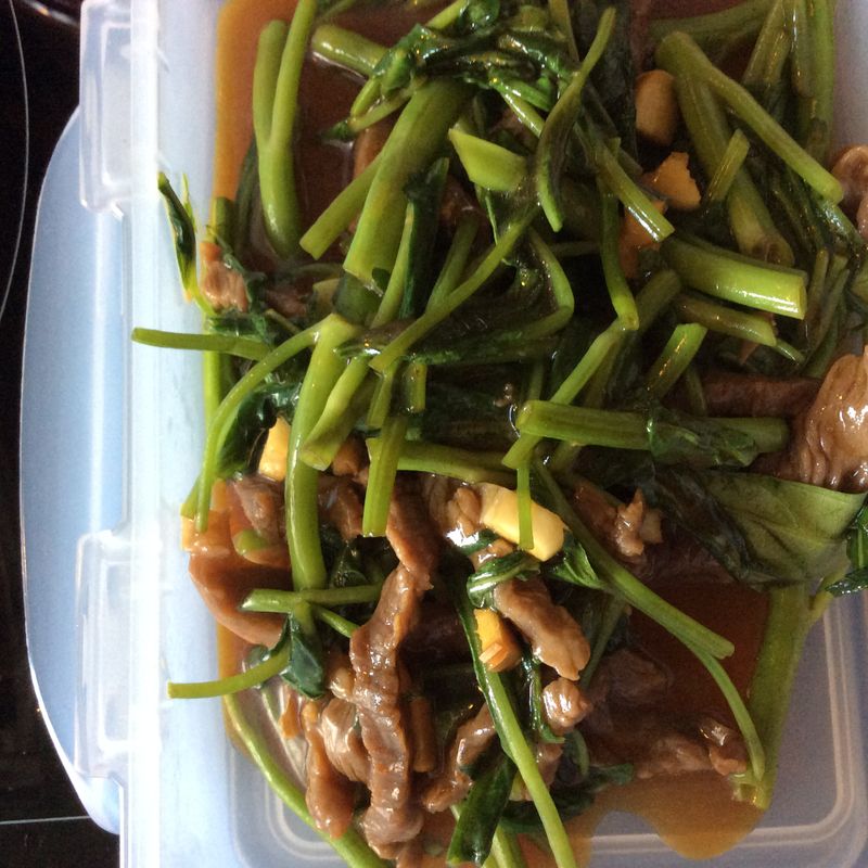 空心菜炒牛肉
