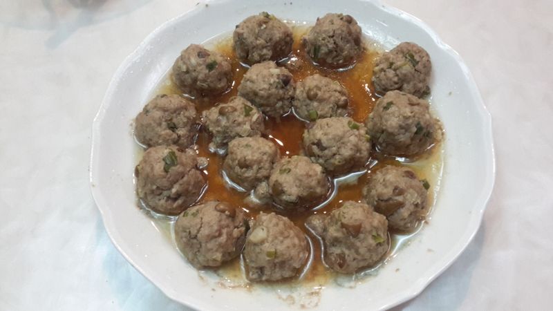 破布籽蒸蔥肉丸（懶人料理）