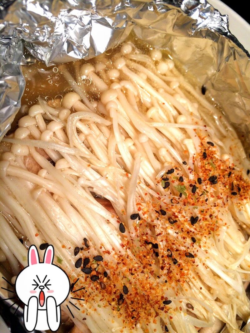 簡單做七味粉奶油金針菇