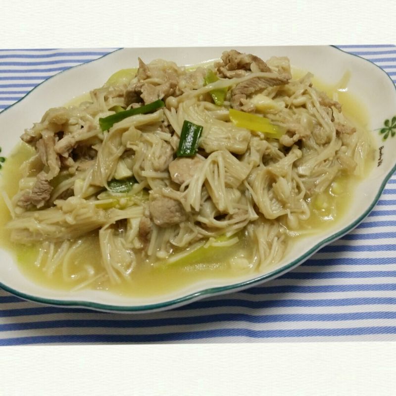 金珍菇炒肉絲