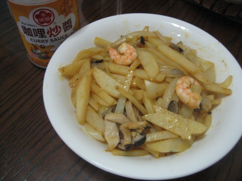 咖哩炒鮮蝦時蔬『牛頭牌咖哩新食代』