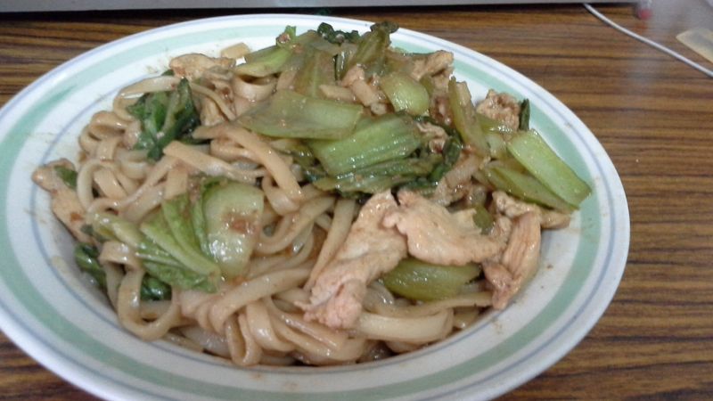 青江菜沙茶炒麵