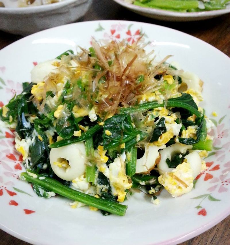 菠菜竹輪炒蛋