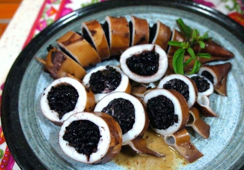 紫米花枝飯