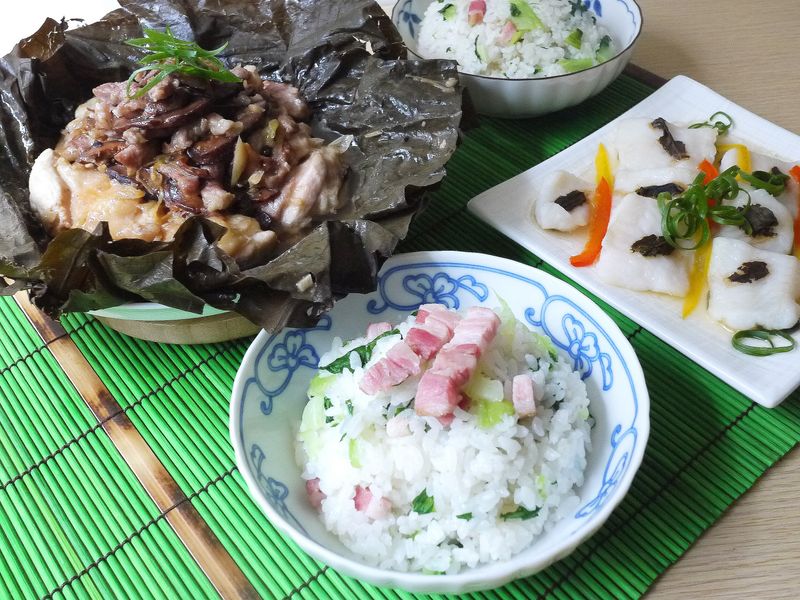 一鍋出一桌:富貴雞+上海菜飯+茶香蒸魚片