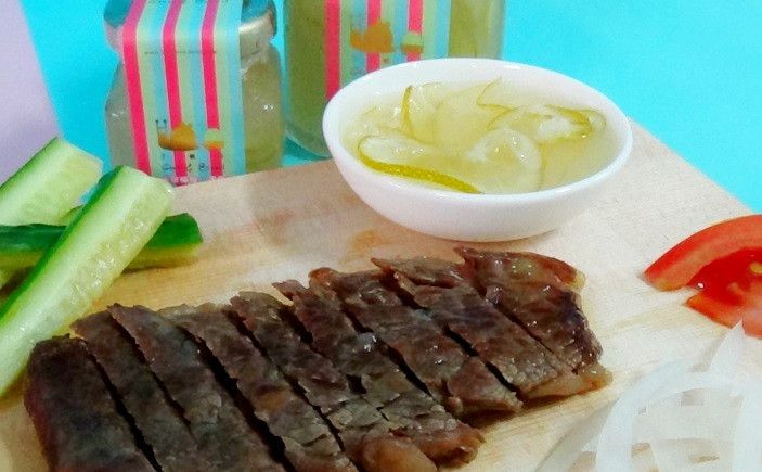 小蝸妞香草檸檬果醬無油香煎牛小排