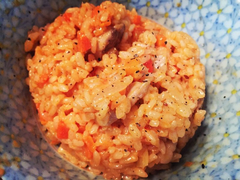 粉紅醬嫩雞燉飯