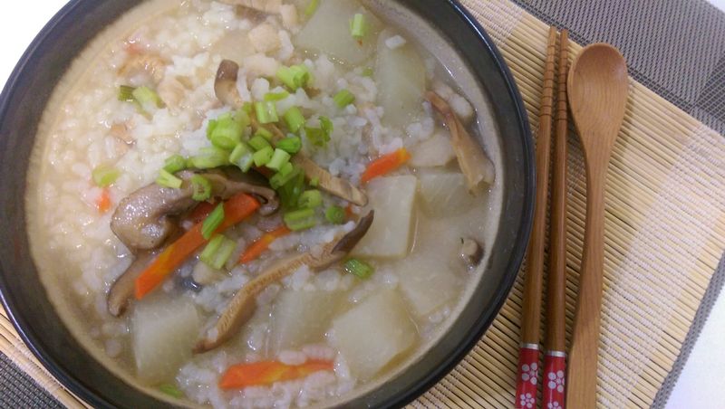 かにの結頭菜鹹粥