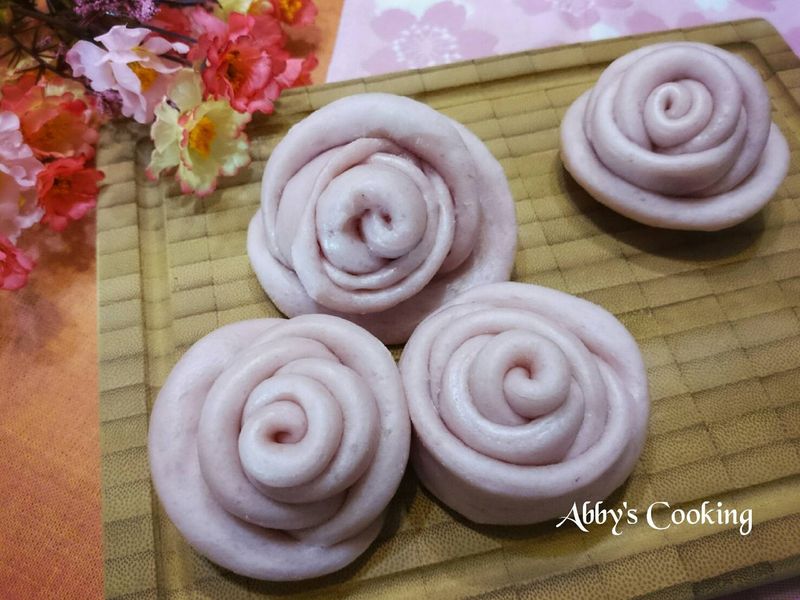 紫薯玫瑰花饅頭