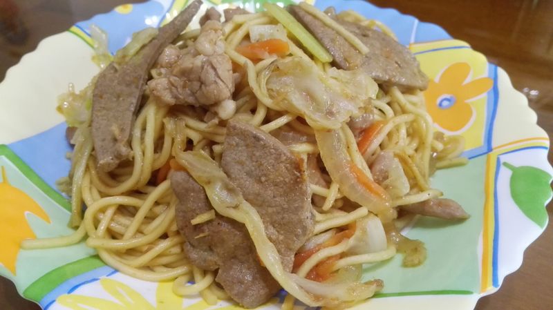 沙茶豬肝炒麵