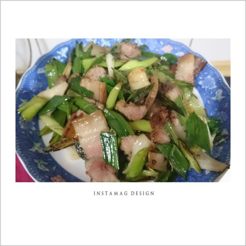 蒜苗炒鹹豬肉