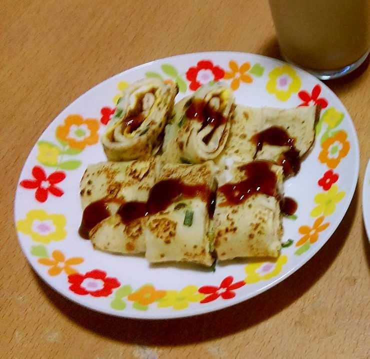2人份。Q彈蛋餅