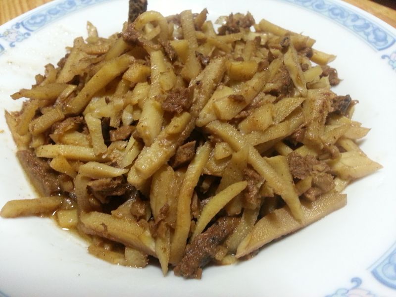 香菇素肉炒筍絲~~^-^(素食)