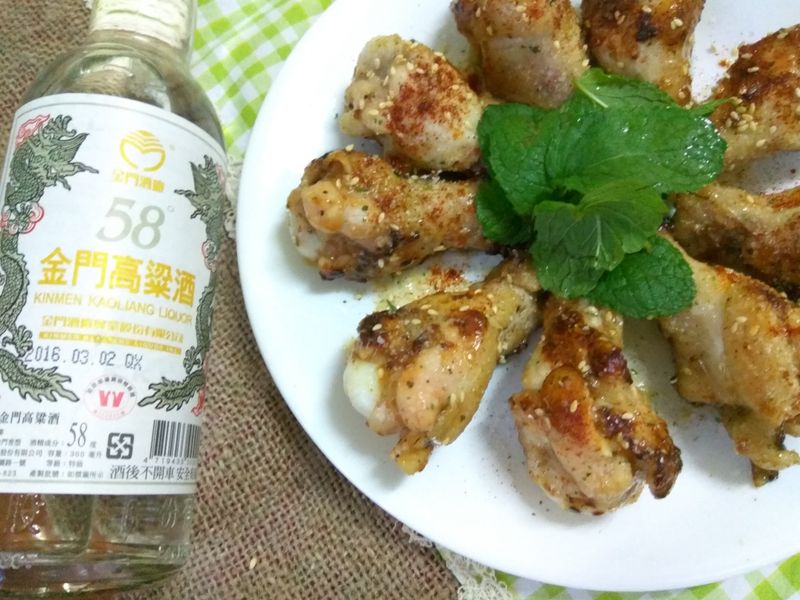 香煎嫩棒棒雞腿-58度金門高粱酒