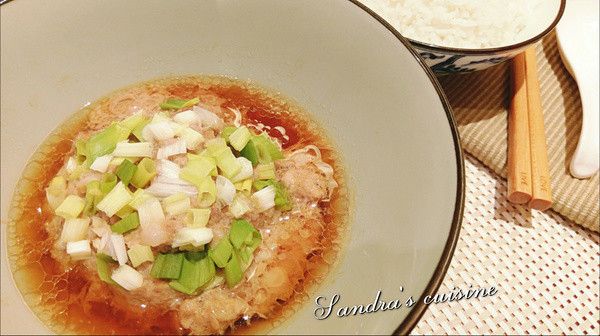 青蔥蒸肉
