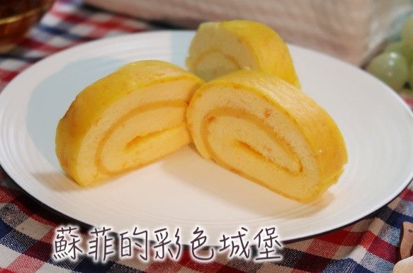 南瓜蛋糕捲(燙麵法)~ 清爽無負擔無內餡