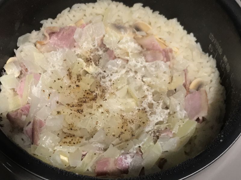 培根洋菇燉飯