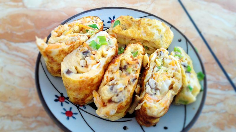 自己做早餐，蔬菜玉子燒