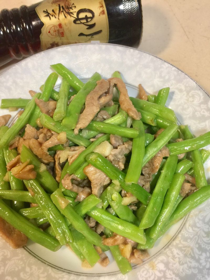麻油四季豆炒肉絲【福壽純芝麻油玩料理】