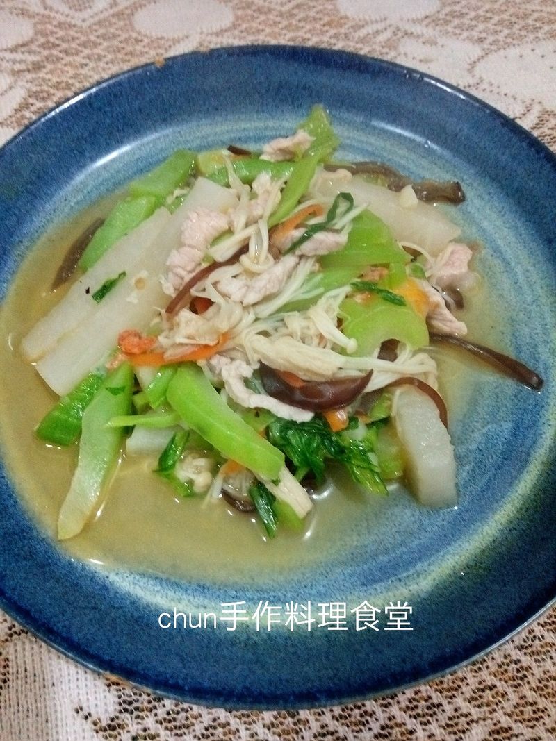 刈菜炒三絲 (福壽純芝麻油玩料理)