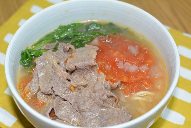 簡易版。番茄牛肉麵