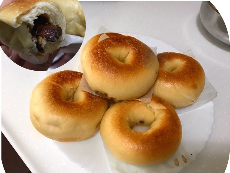 原味鮮奶貝果(巧克力餡)