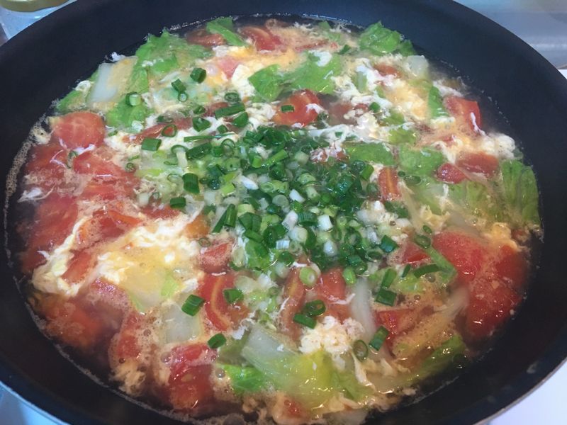 番茄小白菜蛋花湯