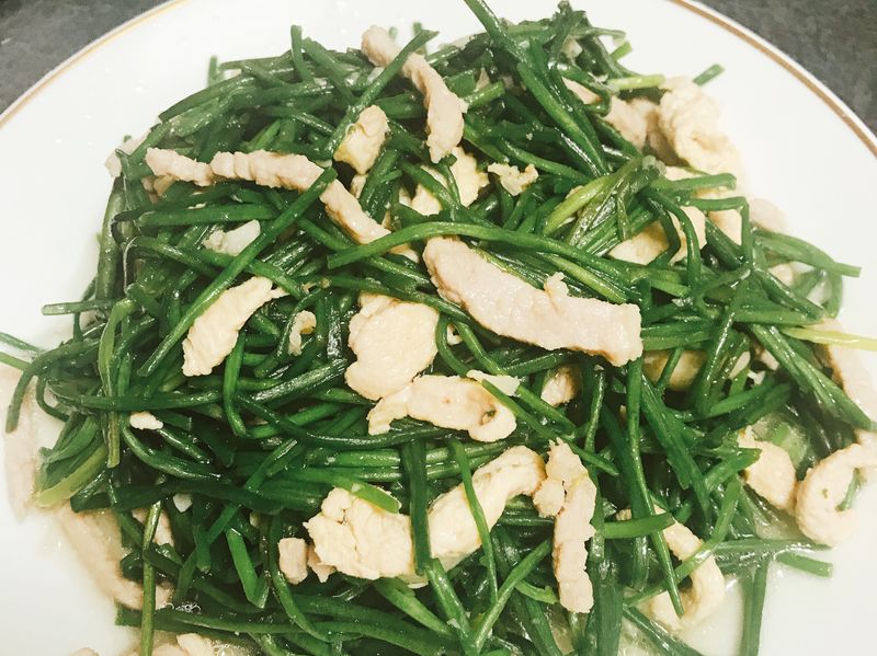 水蓮炒肉絲