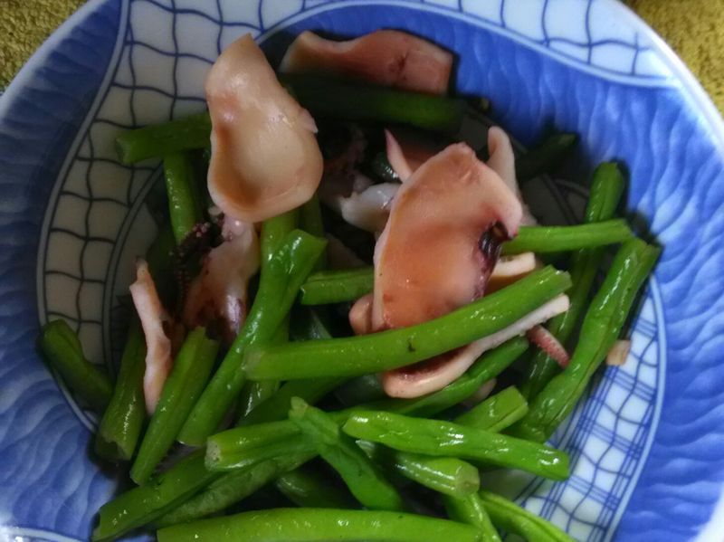 四季豆炒魷魚
