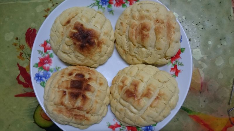 菠蘿綠豆沙麵包(傳統甜麵包做法)