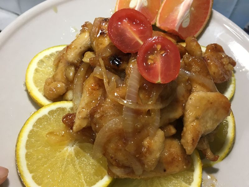 橙汁雞肉片