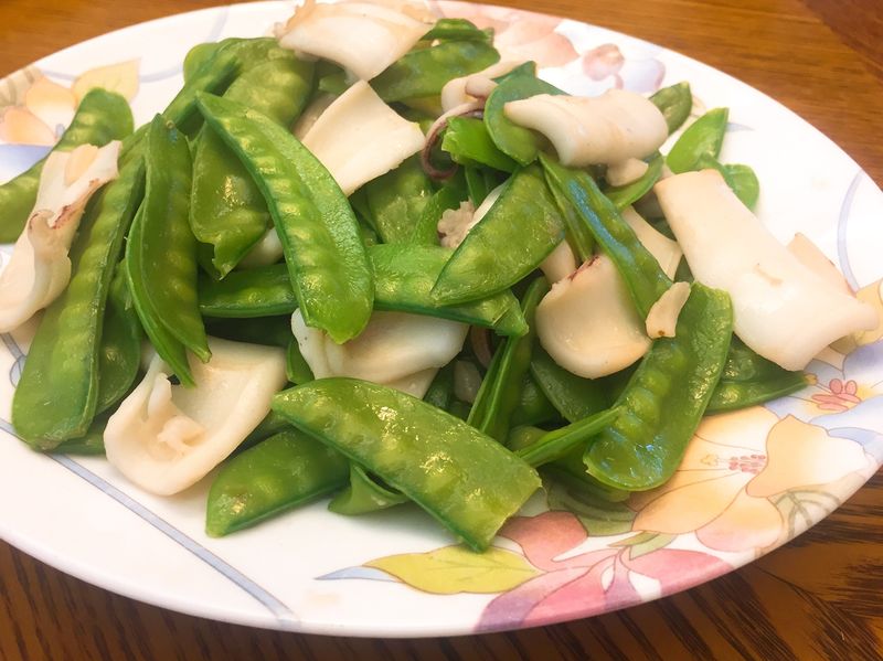 花枝炒碗豆