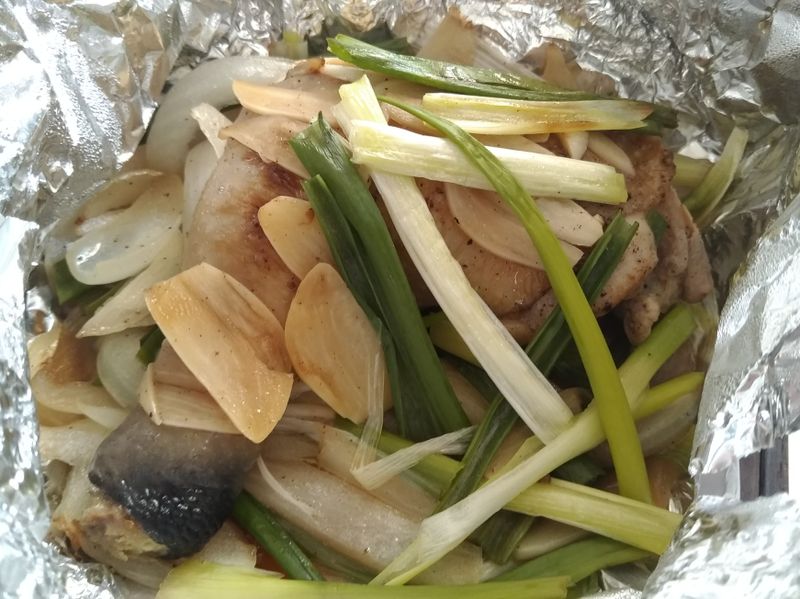 蔥蒜偽紙包雞{{自己亂煮}}
