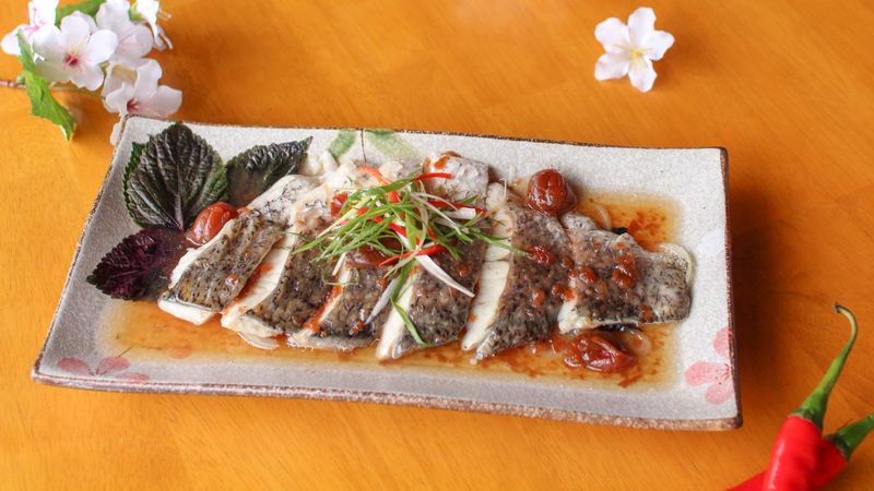 紫蘇蒸鮮魚