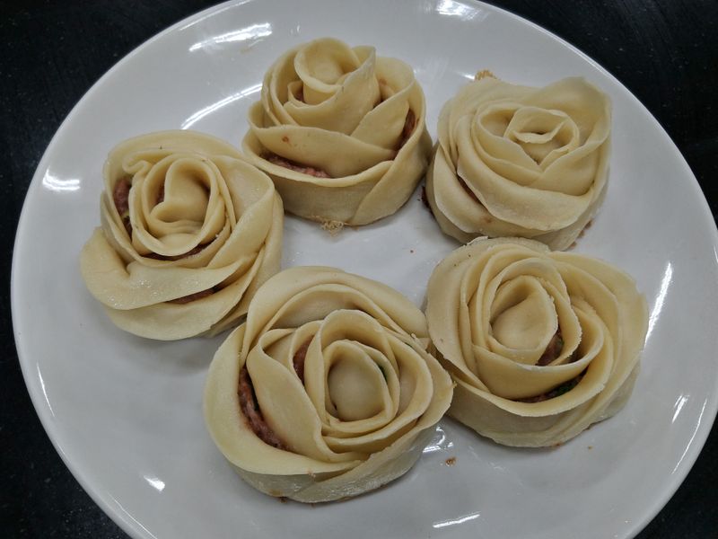 創意玫瑰花煎餃