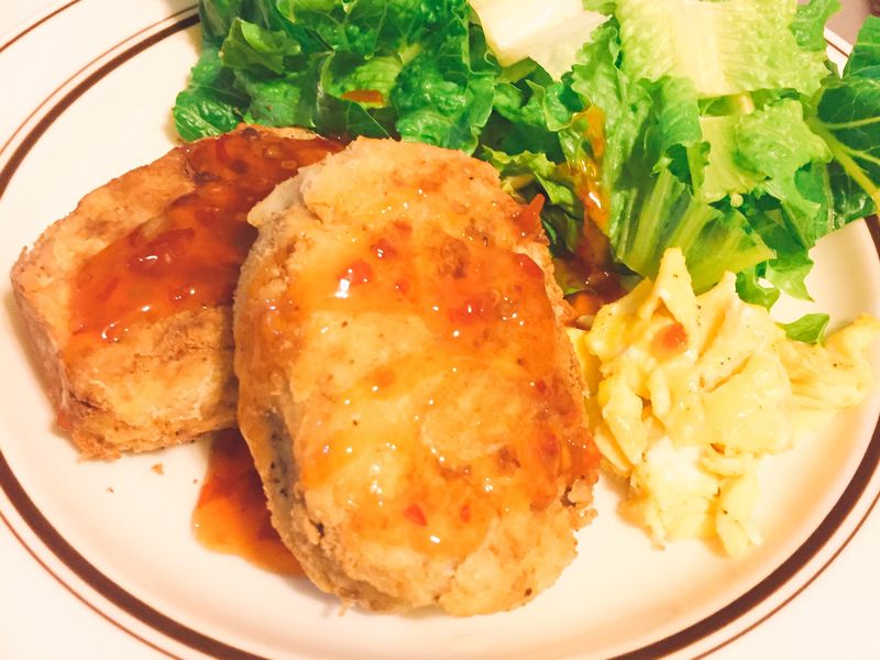 山藥絞肉可樂餅(免油炸)