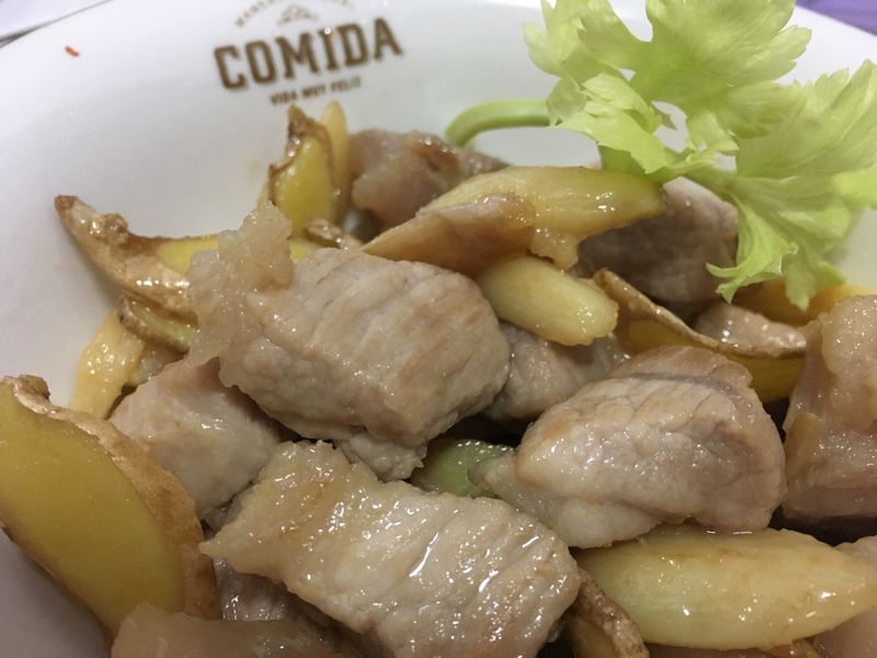 香蒜炒豬肉丁