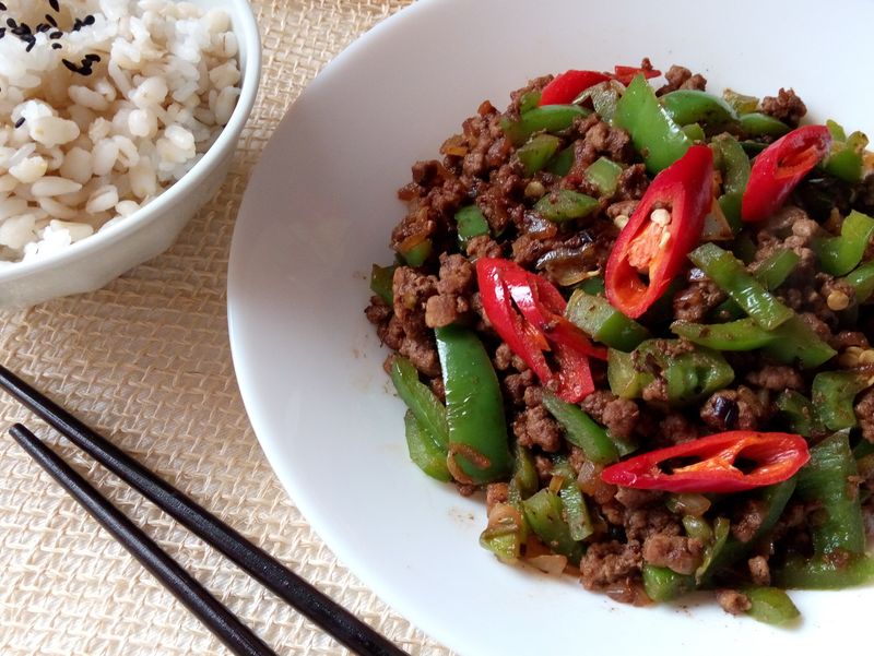 豆豉青椒炒牛絞肉-10分鐘家常菜