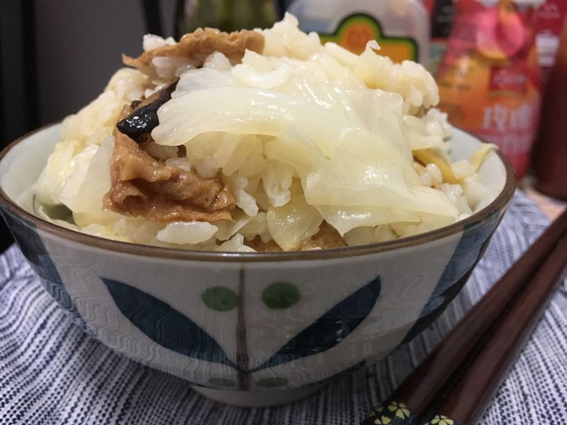 豆皮香菇高麗菜炊飯(素食)