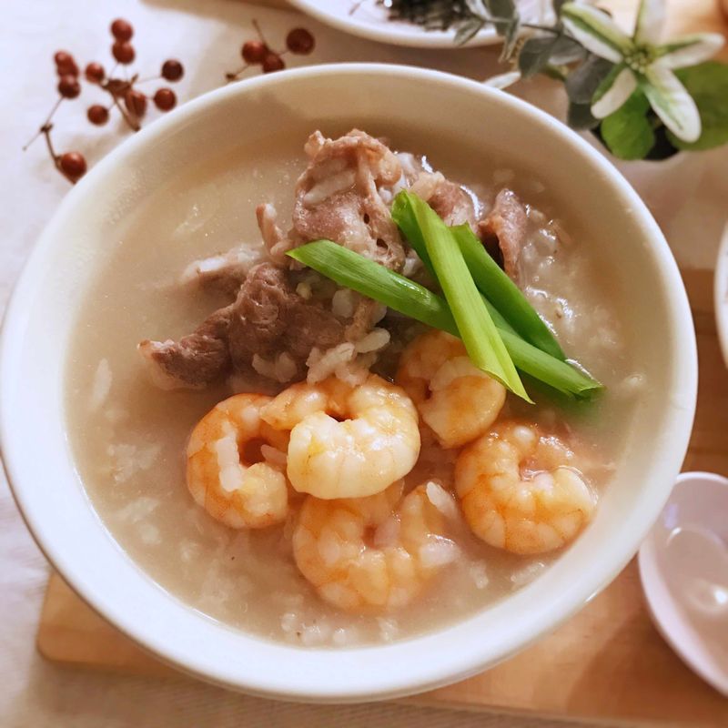 蝦仁肉片粥 (露營OK)