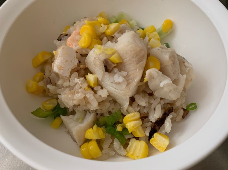 寶寶～玉米茄子魚兒燉飯