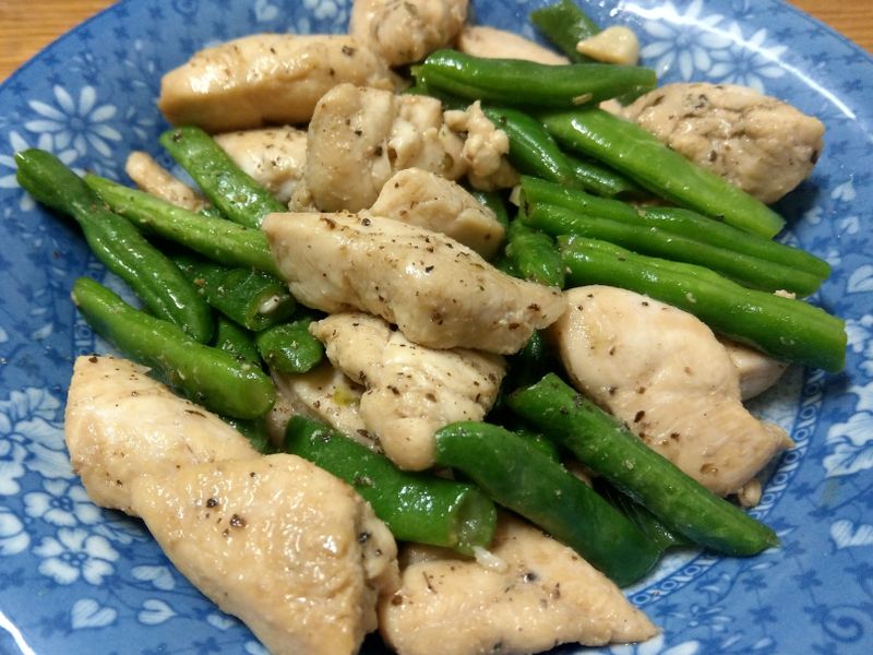 豆子炒雞胸肉