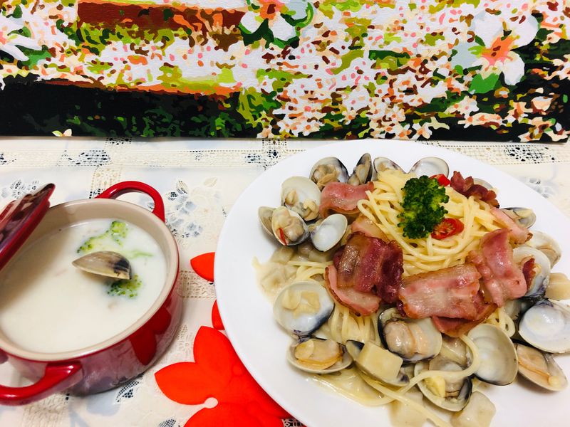 培根蛤蠣意大利麵