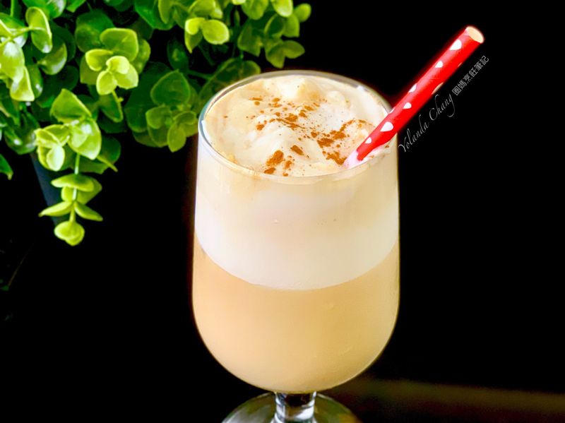 奶油肉桂氣泡拿鐵 (減醣低醣消暑飲料)