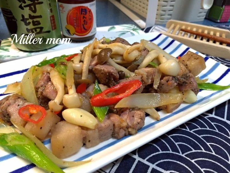 金銀菇炒鹹豬肉【好菇道營養料理】