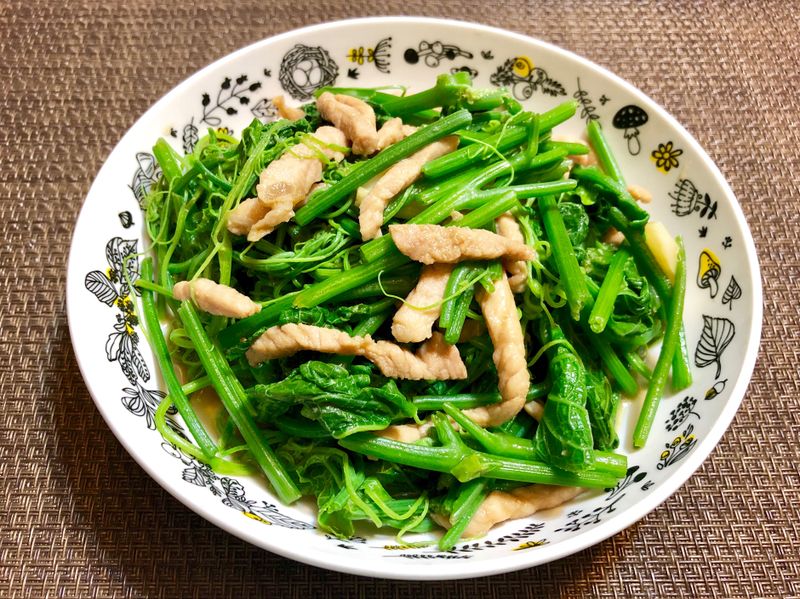 龍鬚菜炒肉絲