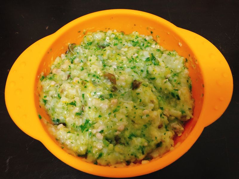 寶寶副食品-南瓜豬肉菜菜粥(8M以上)