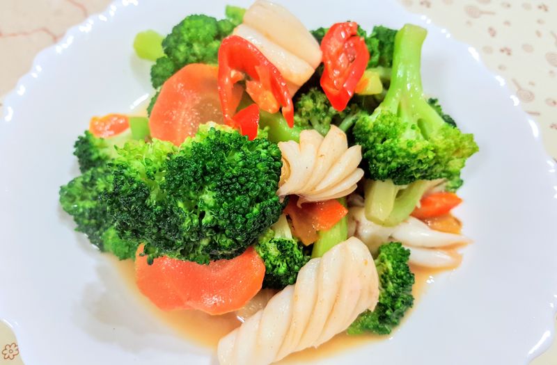 鮮魷綠花椰
